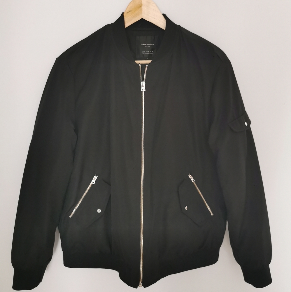 Zara Black Bomber Jacket